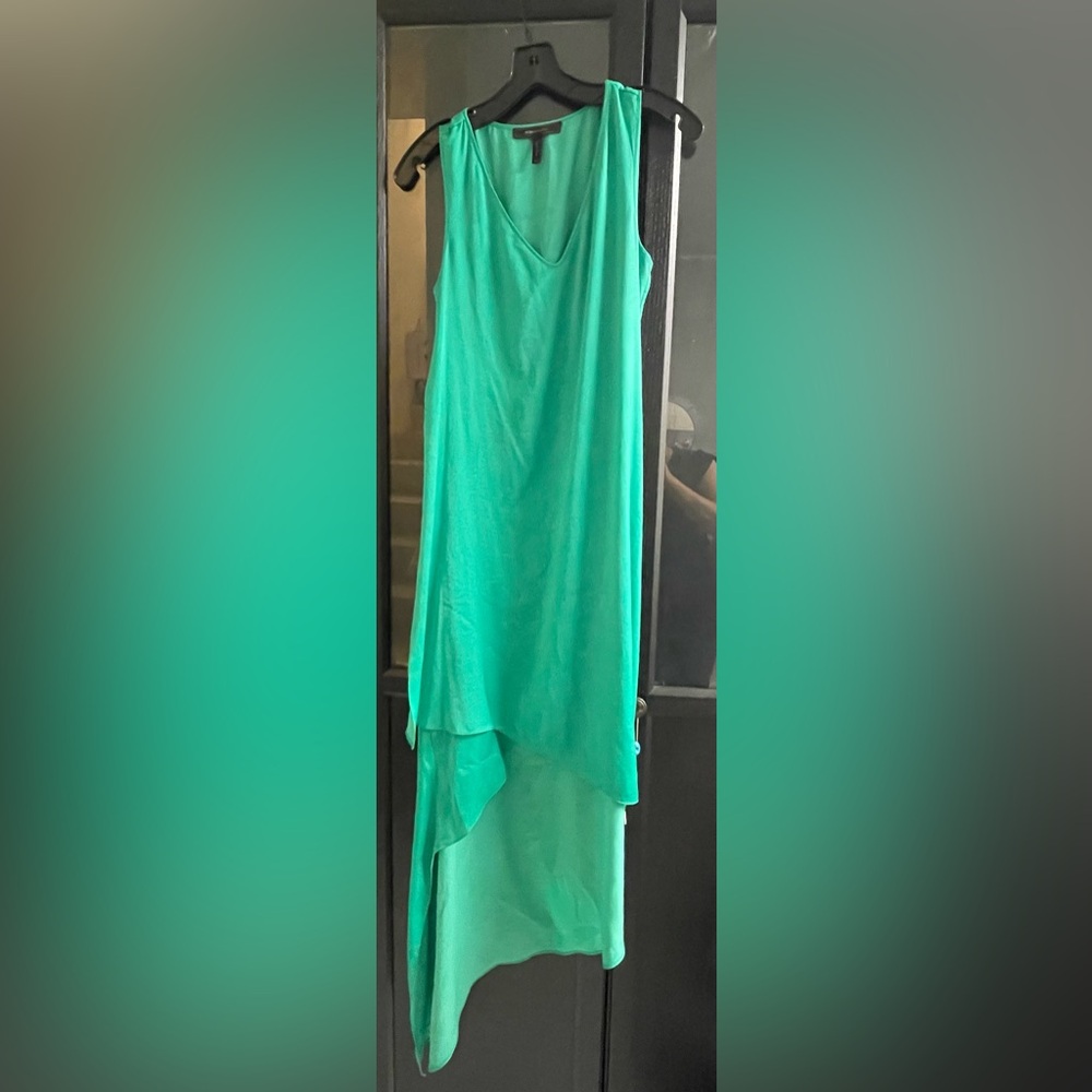 BCBGMaxAzria Vibrant Green High Low‎ Dress